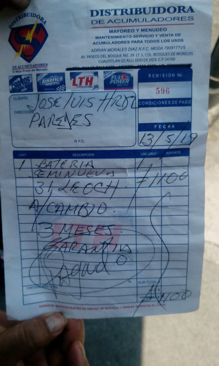 "Jose Luis" comprobo ante el oficial "Trujillo" la titularidad de la bateria pero al policía Estatal no le importo nada